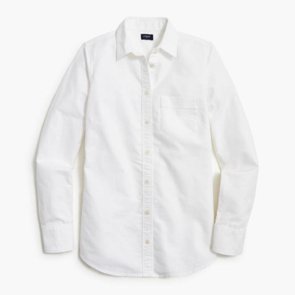 J. Crew Factory Signature Fit Button-Up Oxford Shirt BP533 White Size PXS NWT